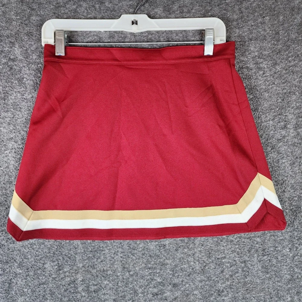 Varsity Cheer Uniform Set Girls Kids L SGMS Maroon Gold Athletic Varsity EUC